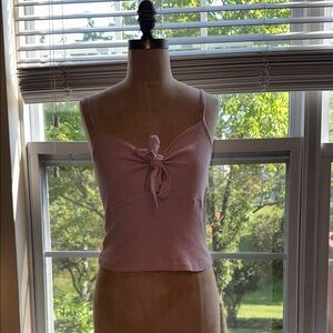 SHEIN Pink Sleeveless Tie Front Camisole